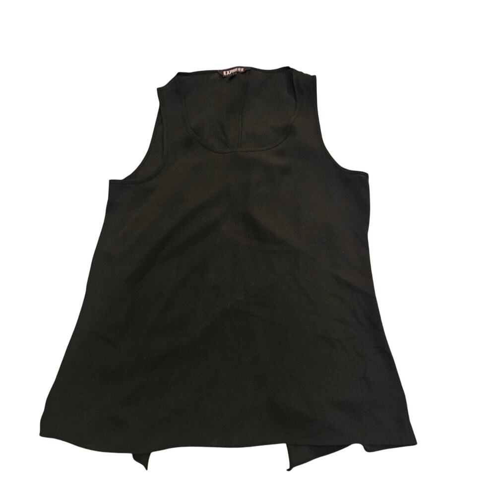 Express Sheer Black Sleeveless Blouse Split Back High Slit Size S Petite